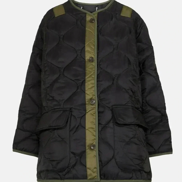 The Frankie Shop Jackets & Blazers - The Frankie Shop Teddy Quilted Jacket (black & olive  green/ Size: XS/S)